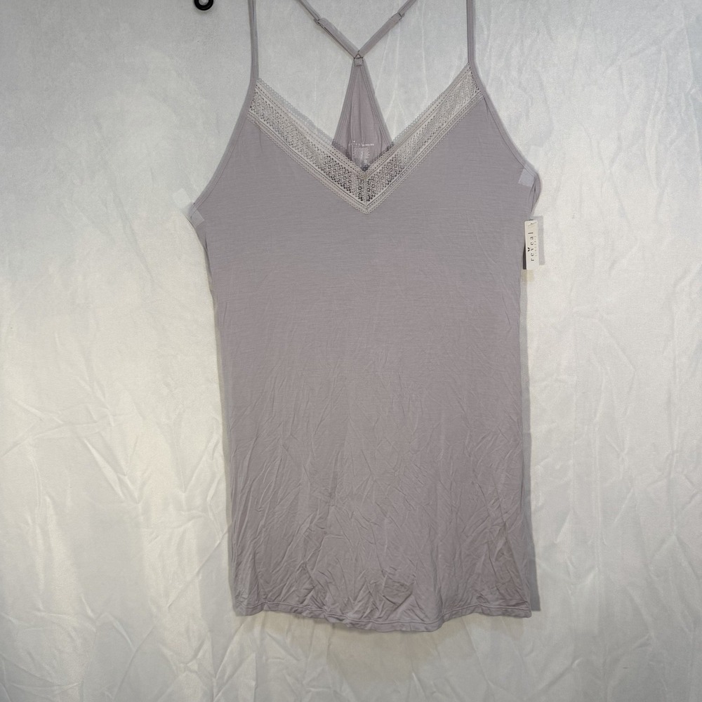 Women's Lace Trim Camisole Intimate Top 3XL Adjustable Straps Light Purple